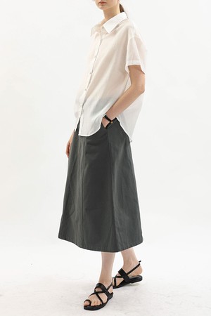 High waist a line skirt_GRAY