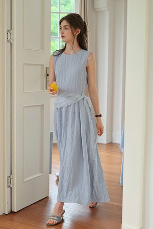 Textured crew neck dress