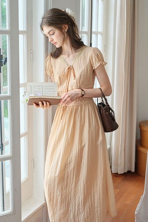 Textured a-line dress