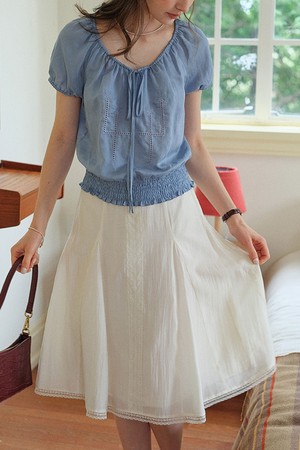 White lace a-line skirt
