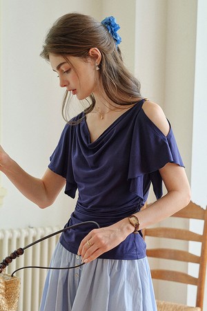 Cinching knit top_2color