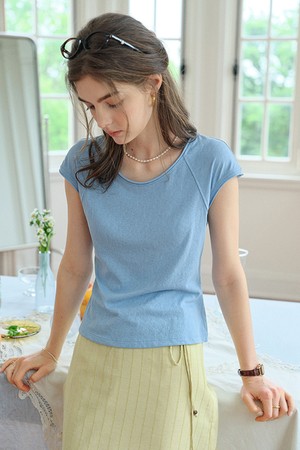 Crew neck raglan top