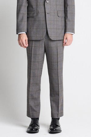 그레이 클래식핏 울 혼방 체크 포멀 팬츠_SSLTD52CCG