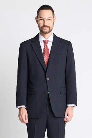 체크 패턴 컴포트 스트레치 수트 자켓_네이비 (컴포트핏)_SSJTC61NCN