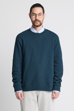 [DIEMS by STCO]사선 조직 맨투맨 티셔츠_그린 (세미오버핏)_DTSUA13CSE