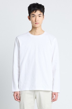 [DIEMS by STCO][100% 코튼] 라운드 긴팔 티셔츠_화이트 (클래식핏)_DTSUZ04CSW