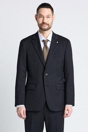 울 사방스판 에센셜 수트 자켓_블랙 (슬림핏)_SSJUZ11SSB