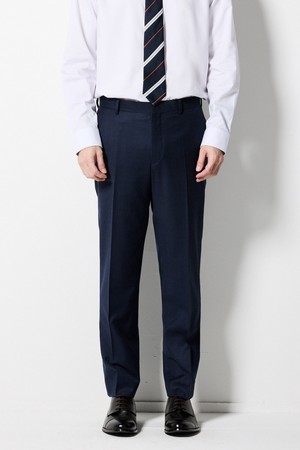 네이비 컴포트핏 울 혼방 체크 수트팬츠_SSLTD63CCN