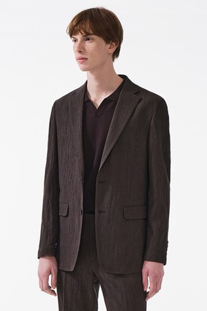 에어 플리츠 댄디 셋업 자켓_브라운 (릴렉스핏)_SEJUB11NSH