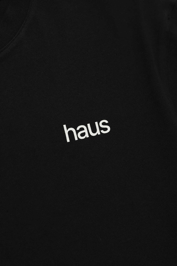 HAUS - 반팔티셔츠 - 에센셜 로고 티셔츠 블랙