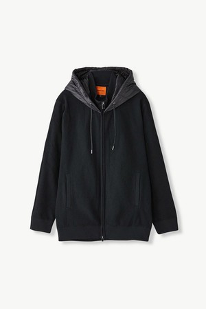 [RNW] 나일론 후드 니트 집업 블랙 (세미오버핏)_SWIVA04NSB