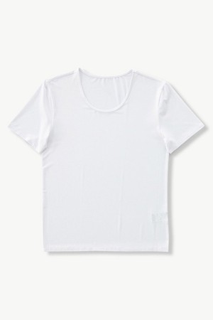 [AIRBIZ] 라운드넥 하프소매 티셔츠_화이트 (슬림핏)_STSVZ11NSW