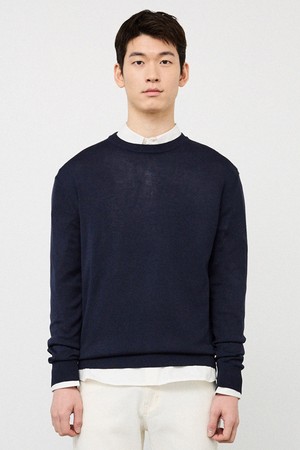 [코디갤러리 by STCO]강연소재 라운드 니트_네이비 (레귤러핏)_CKTVA03NSN