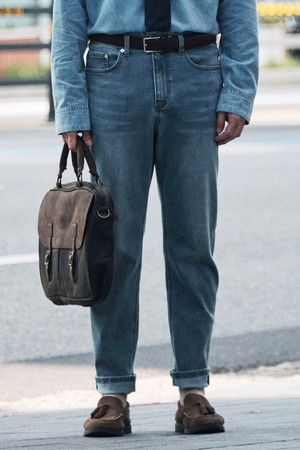 [DIEMS by STCO]베이직 워싱 스트레치 데님 팬츠_블루 (컴포트핏)_DDMVZ01CSL