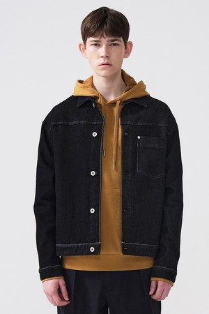 [DIEMS by STCO]원포켓 어반 데님 자켓_블랙 (오버핏)_DJPVA62OSB