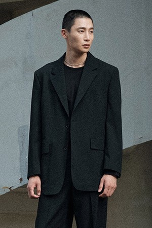 오버핏 컴포트 셋업 블랙 (리얼오버핏)_SEJVZ77SET