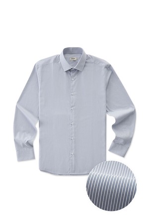 핀 스트라이프 레이온 셔츠_블루 (슬림핏)_SDSUC08STL