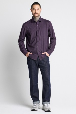 플란넬 솔리드 셔츠_와인 (슬림핏)_SDSUD03SSA