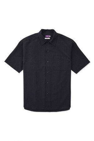 네이비 클래식핏 오픈카라 반팔 셔츠_SDSUB59CSN