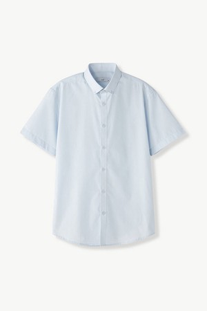 AM.07 버튼다운 에센셜 반팔 셔츠_블루 (슬림핏)_CDSVB13BS3
