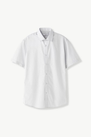 AM.07 레귤러 카라 에센셜 반팔 셔츠_그레이 (슬림핏)_CDSVB04BSG