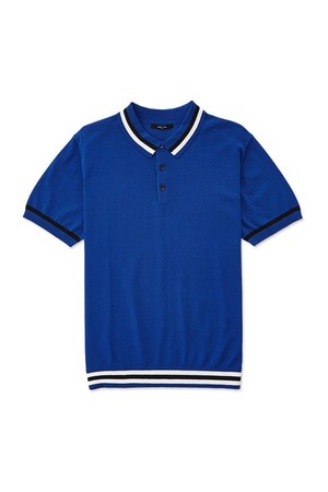 [GOLF] 카라배색 니트 티셔츠_블루 (클래식핏)_DGKUB03CSL