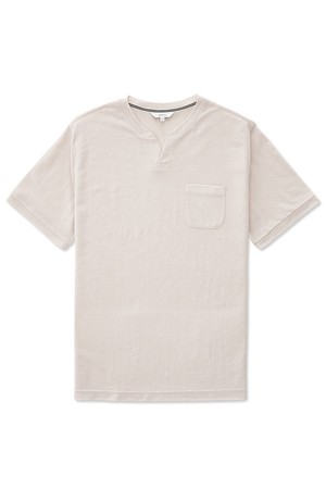 아이스터치 슬릿넥 베이직 티셔츠_베이지_DTSUB42CSD