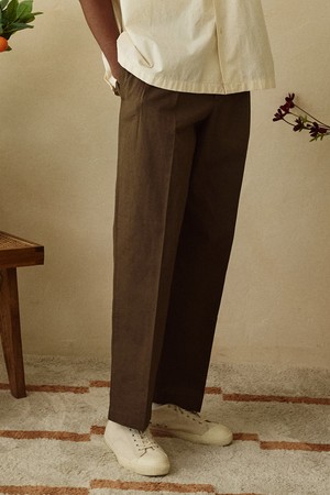 [프리미엄 일본소재] 린넨 치노 팬츠 브라운