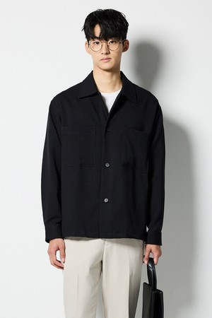 빅 포켓 셔츠형 자켓_블랙 (오버핏)_SDSVD71OSB