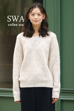 [DIEMS by STCO]네프사 브이넥 니트 아이보리 (오버핏)_LKTVD61OSI