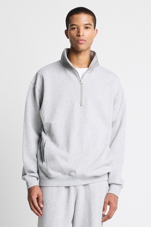 [코디갤러리 by STCO]베이직 반집업 스웻셔츠_그레이 (세미오버핏)_CTSVC32NSG