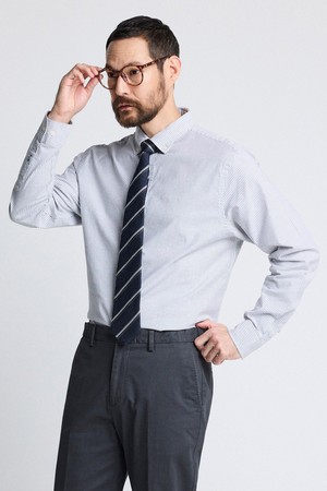 [DIEMS by STCO]Compact Stretch Oxford Shirts_그레이 스트라이프 (이지핏)_DDSWZ06ETC