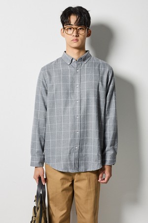 [DIEMS by STCO]플란넬 윈도우페인 체크 셔츠_그레이 (레귤러핏)_DDSVD04CCG