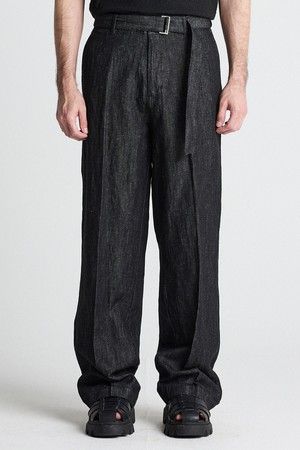 벨티드디테일 린넨코튼 데님_그레이 (리얼와이드핏)_SDMVB71WSG