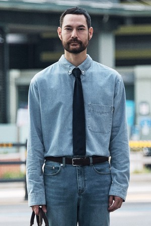 [DIEMS by STCO]8oz Standard Denim Shirts_라이트 인디고 (이지핏)_DDSWZ13ES3