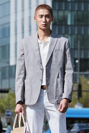 [DIEMS by STCO]체크 서커 자켓_그레이 (클래식핏)_DJAWB05CCG