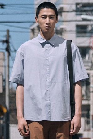 컴포트 모던워크 반팔 셔츠_블루 (오버핏)_SDSVB62OSL