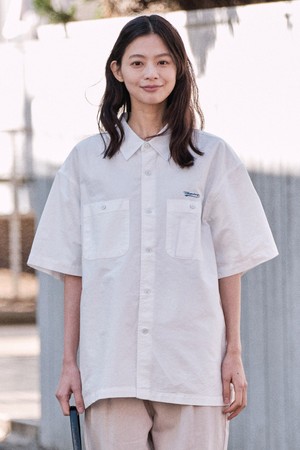 [DIEMS by STCO]더블포켓 자수 포인트 옥스포드_화이트 (오버핏)_LDSWB04OSW