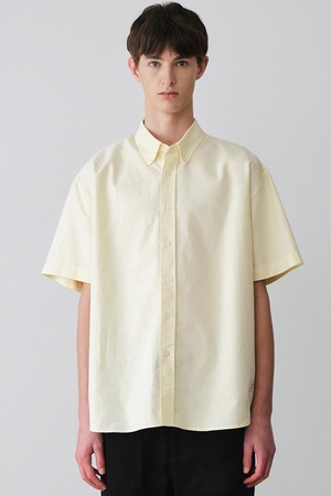[DIEMS by STCO]고밀도 워싱 옥스포드 반팔 셔츠_옐로우 (오버핏)_DDSVB66OSY