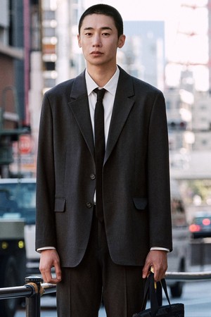 New-Vibe Light 셋업 자켓_ 그레이 (오버핏)_SEJWB13OSG