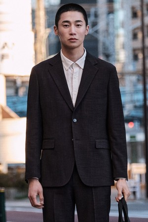 경량 텍스처 썸머 셋업 자켓_ 챠콜 그레이 (릴렉스핏)_SEJWB04NSC