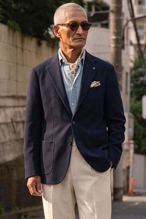 Italy Marlane 울 스트레치 블레이저_네이비 (릴렉스핏)_SJAVC91NSN