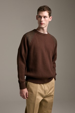 [램스울] 해리스트위드 코만도 스웨터 브라운