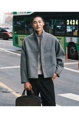 저지 하이넥 블루종 점퍼_그레이 (오버핏)_SJPWD51OSG