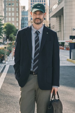 [DIEMS by STCO] 울 헤링본 자켓_네이비 (클래식핏)_DJAWD03CSN