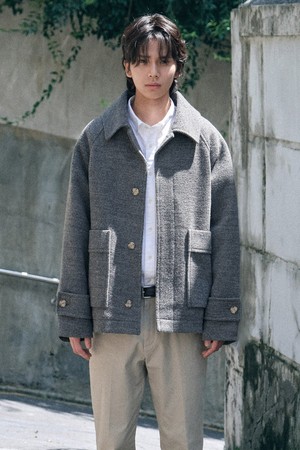 [DIEMS by STCO]울 발마칸 숏코트_그레이 (오버핏)_LCTWD02OSG