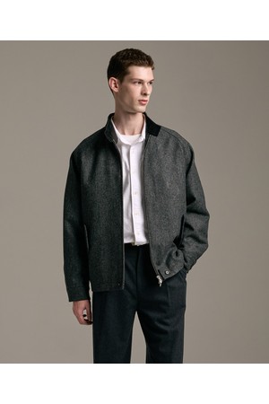 아브라함문 트위드 해링턴 자켓 (그레이)_0JPWD02GHG