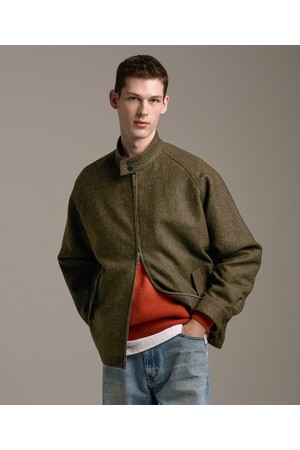 아브라함문 트위드 해링턴 자켓 (브라운)_0JPWD01GHK