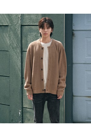 하찌 라운드 가디건_베이지 (오버핏)_DKGXA62OSD