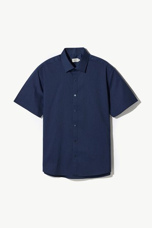 코튼 혼방 컴포트 반소매 셔츠_네이비 (클래식핏)_SDSWB54CSN